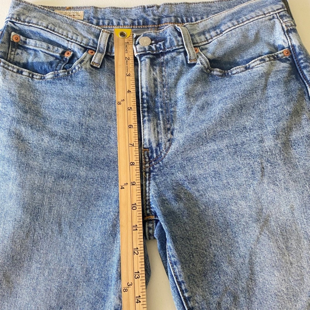 Levi's Premium 514 Straight Fit Men's Jeans 32 Light Wash Blue Denim Stretch - Picture 10 of 11